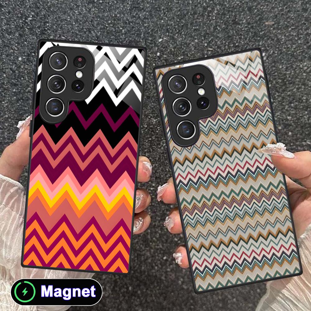 Phone Cases With Magnet - Coque de téléphone à rayures ondulées